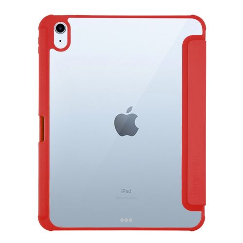 Pomologic Origami Case Clear w/Pencil iPad Air 13 (2024) - Clear/Red