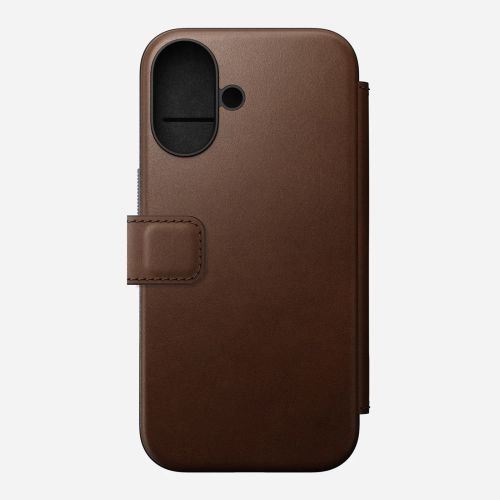 Nomad Modern Leather Folio w/MagSafe iPhone 16 - Brown