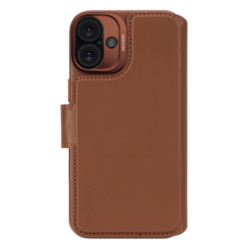 DECODED Leather Wallet Case for iPhone 16 - Tan